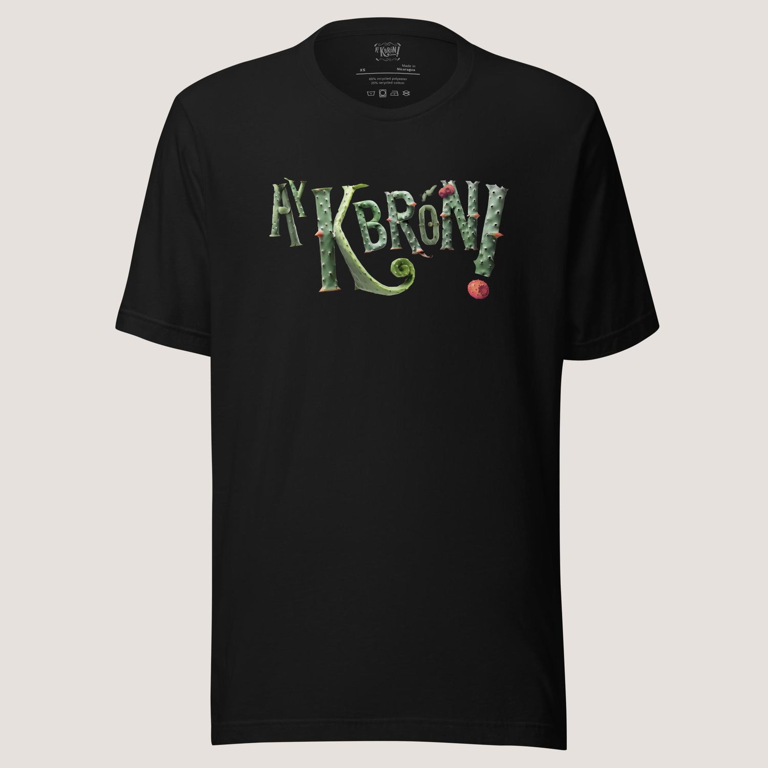 Camiseta unisex ecológica básica Ay Kbron Nopal negra